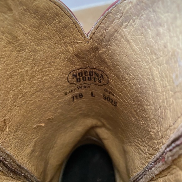 Nocona Leather Boots Bluebonnet Snake Print Old West Boot Sz 7.5B - Picture 8 of 11